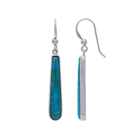 Sterling Silver Chinese Turquoise-Set Earrings
