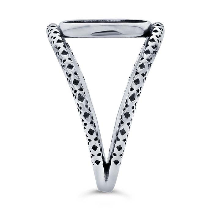 Sterling Silver Split-Shank 14 x 10mm Oval Ring Mounting