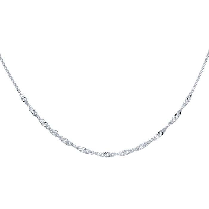 Sterling Silver Curb Chain Necklace with Serpentine