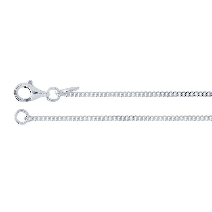 Sterling Silver Curb Chain Necklace with Serpentine