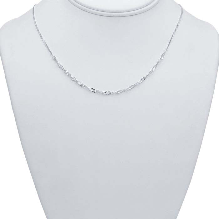 Sterling Silver Curb Chain Necklace with Serpentine
