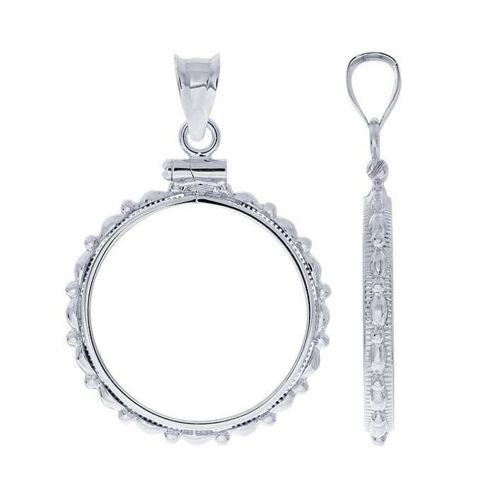 Sterling Silver Scalloped Edge Coin Pendant Mounting