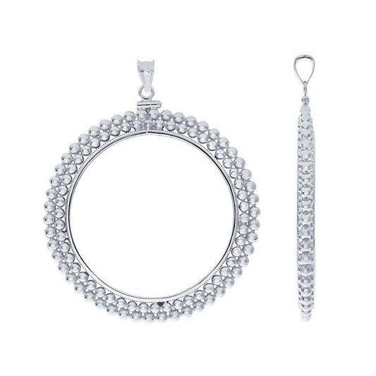 Sterling Silver Beaded American Eagle Coin Pendant Mounting