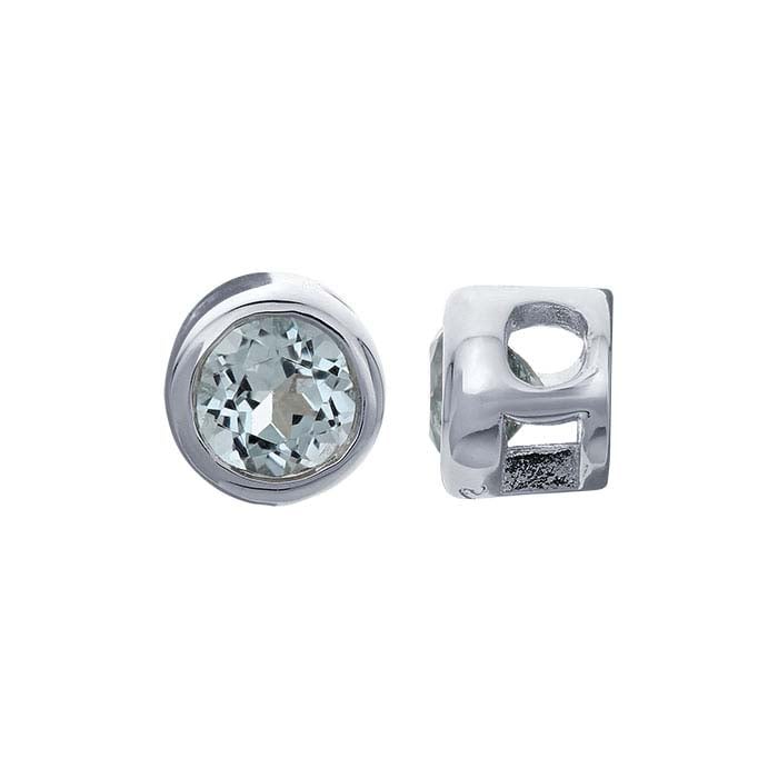 Sterling Silver 3mm Blue Topaz-Set Charm