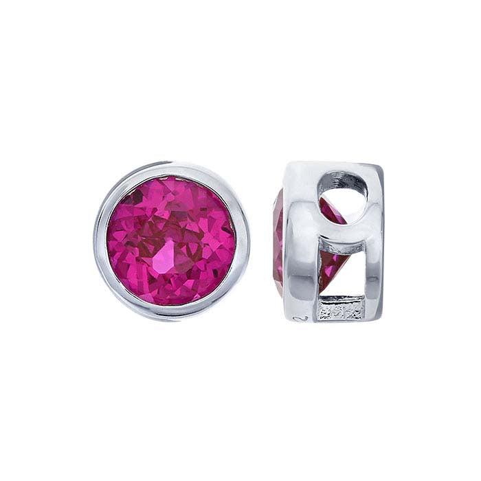 Sterling Silver 4mm Lab-Grown Ruby-Set Charm