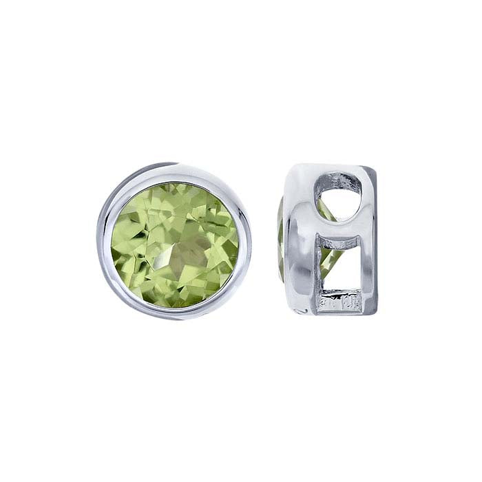 Sterling Silver 4mm Peridot-Set Charm