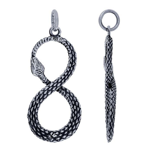 Sterling Silver Infinity Snake Pendant