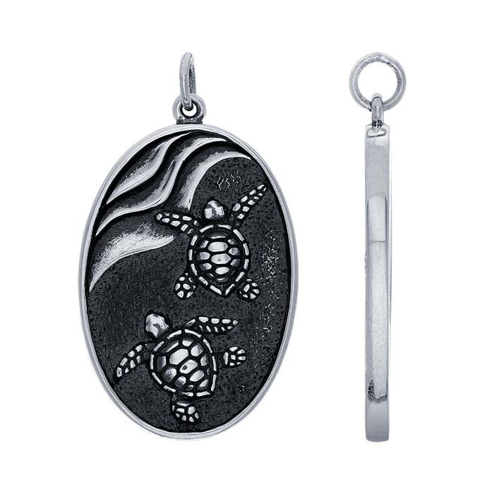 Sterling Silver Sea Turtles Pendant