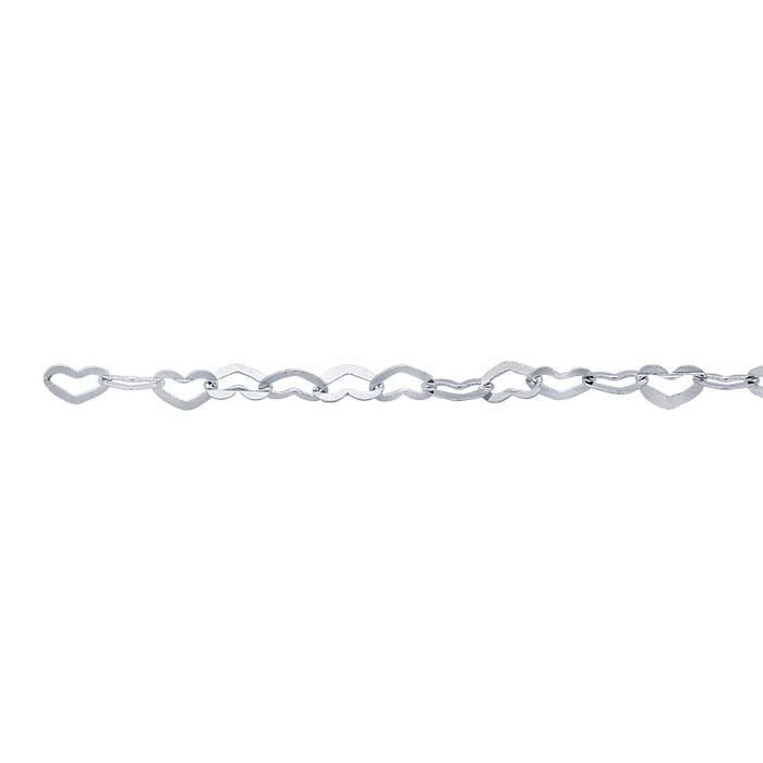 Sterling Silver 1,7 mm Hjärtformad Länk Kedja, Per Fot