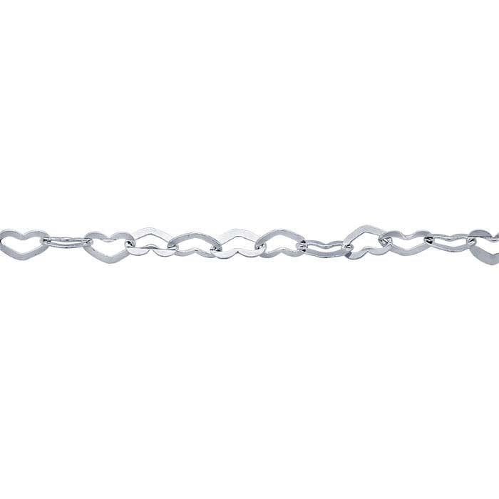 Sterling Silver 1,7 mm Hjärtformad Länk Kedja, Per Fot