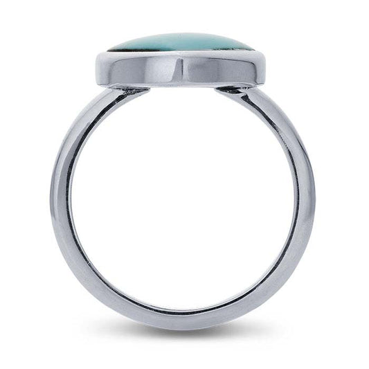 Sterling Silver Triangle Imitation Turquoise-Set Ring