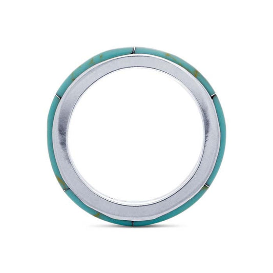 Sterling Silver Imitation Turquoise-Set Ring