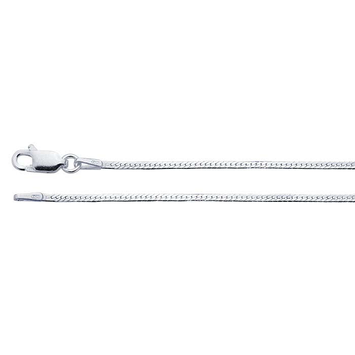 Cadena de espiga de plata de ley de 1,4 mm