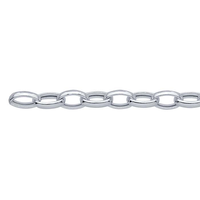 Sterling Silver Drawn Oval Rolo Chain