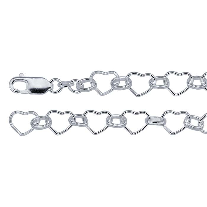 Sterling Silver 8mm Heart Link Chain