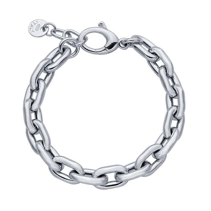 Sterling Silver 8.5mm Oval Cable Chain Bracelet