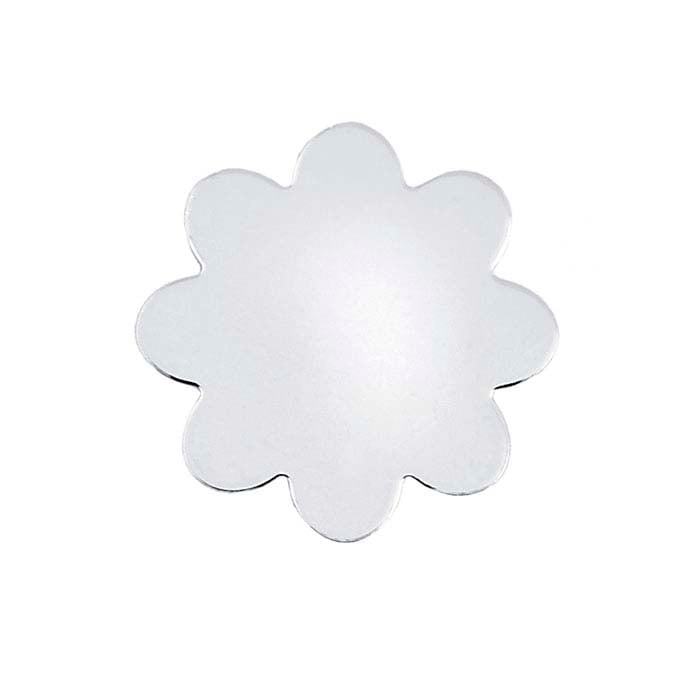 Sterling Silver 8mm Round Scalloped Stamping, 0.40mm, Soft