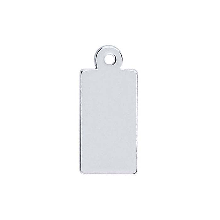 Sterling Silver 13.9 x 6.2mm Rectangle Tag, 0.81mm, Soft