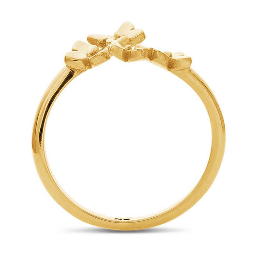 Anillo Ajustable de Mariposas de Bronce con Diseño Bypass