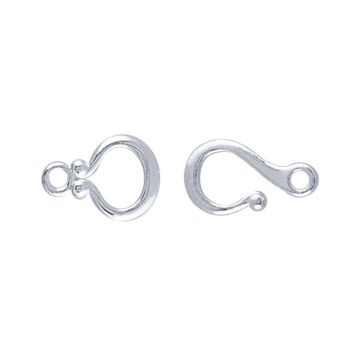 Sterling Silver Ball-End Hook & Eye Clasp