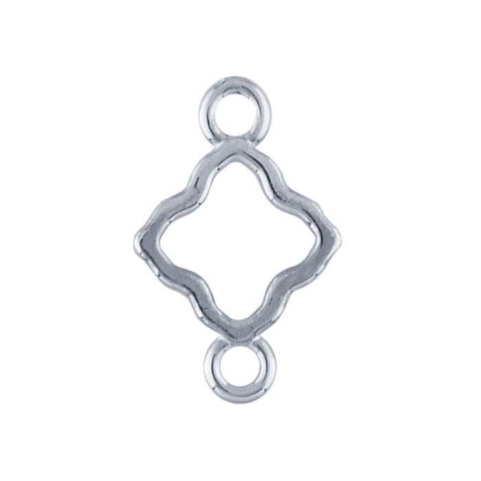 Sterling Silver Wavy Diamond-Shape Link Component