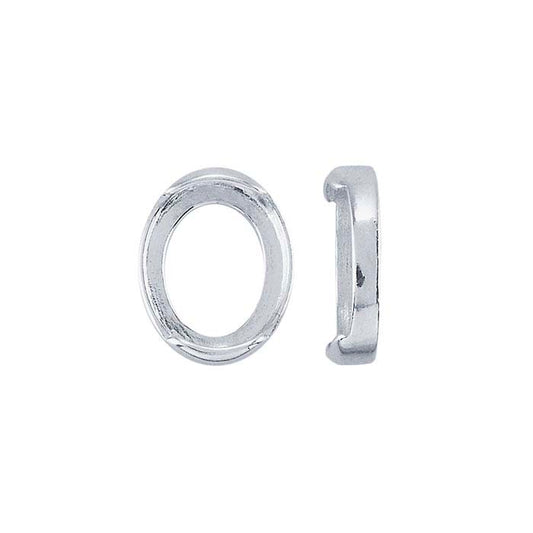 Sterling Silver 10 x 8 mm Oval Halvrörsinfattning