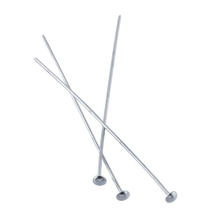 Sterling Silver Domed Head Pin, 0.72mm, 1/2-Hard