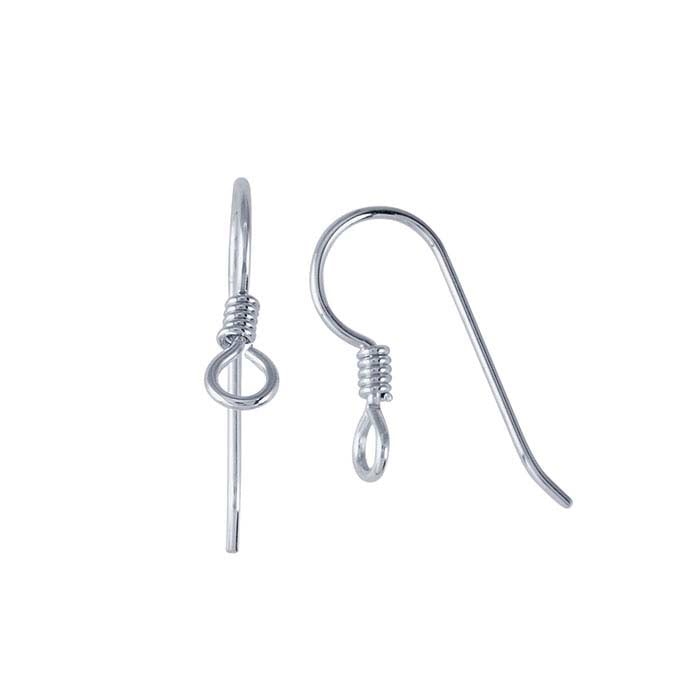 Sterling Silver Heavy Ear Wire with Loop and Coil