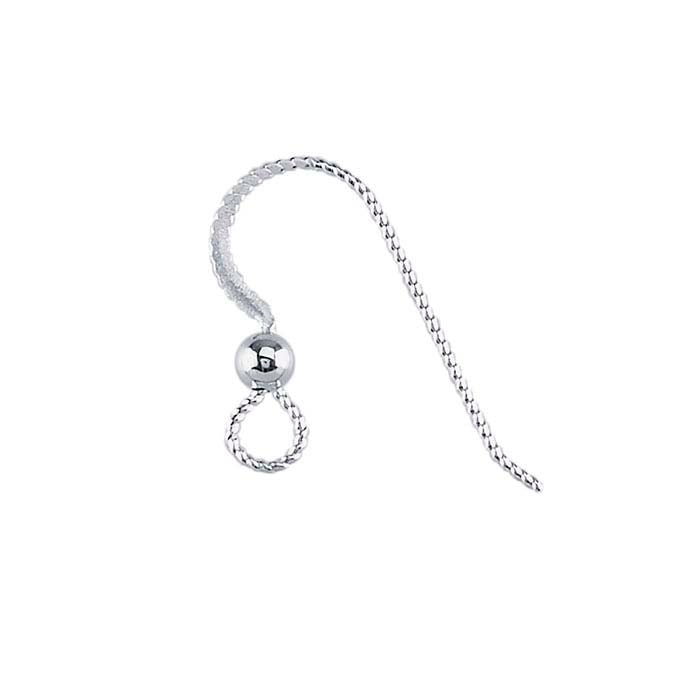 Sterling Silver Hammered SlipLess™ Ear Wire with Loop and 3mm Bead