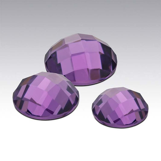 Purple CZ 4mm Round Rose-Cut Cabochon