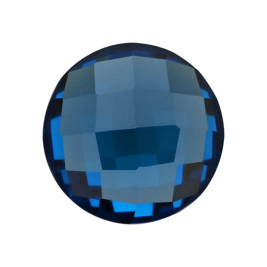 Blue CZ 4mm Round Rose-Cut Cabochon