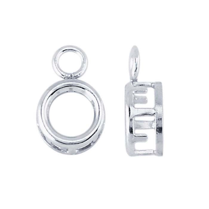 Sterling Silver 4mm Round Back-Set Component Mounting