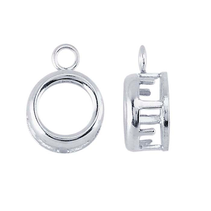 Sterling Silver 6mm Round Back-Set Component Mounting