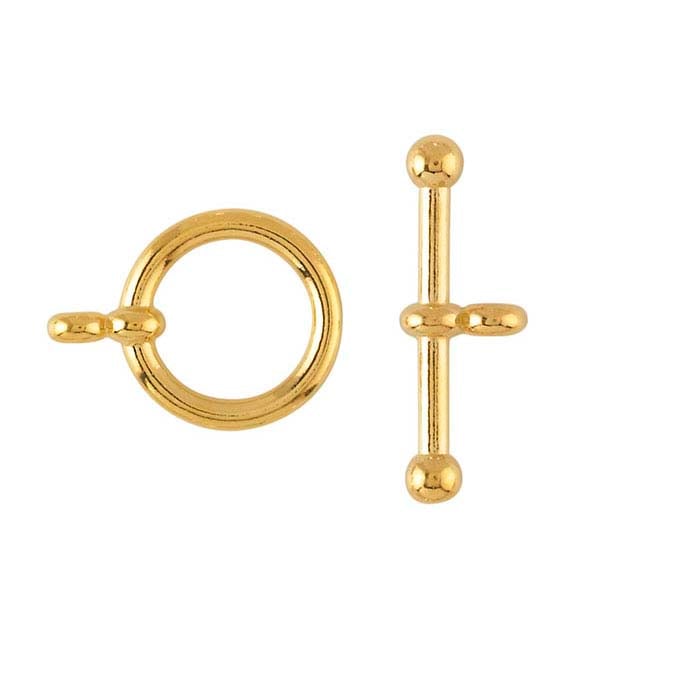 Fermoir à bascule à boule 14K Vermeil 14,8 x 18,1 mm