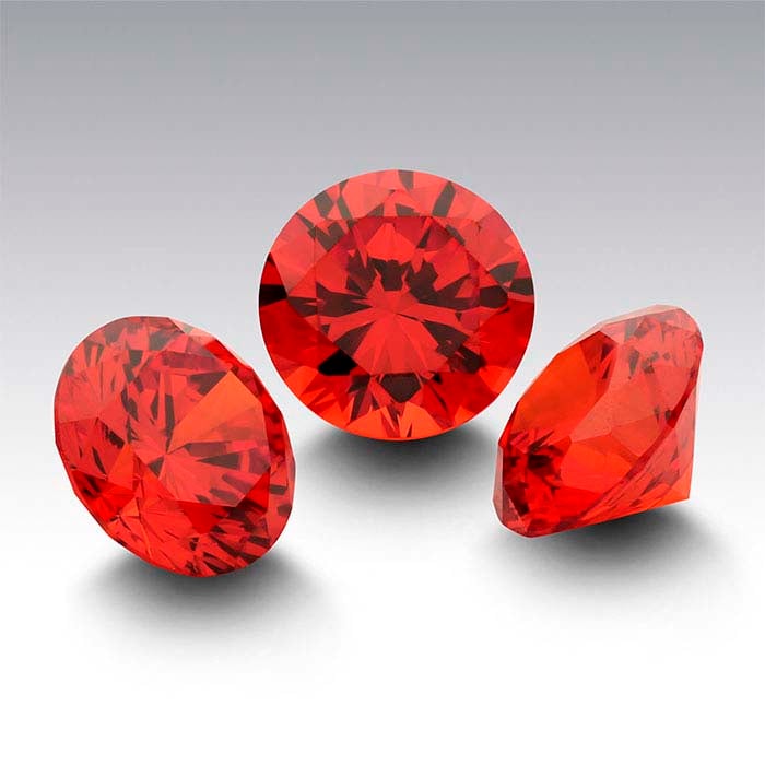Orange CZ 3mm Round Faceted Gemstone