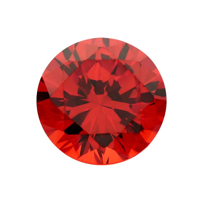 Orange CZ 3mm Round Faceted Gemstone