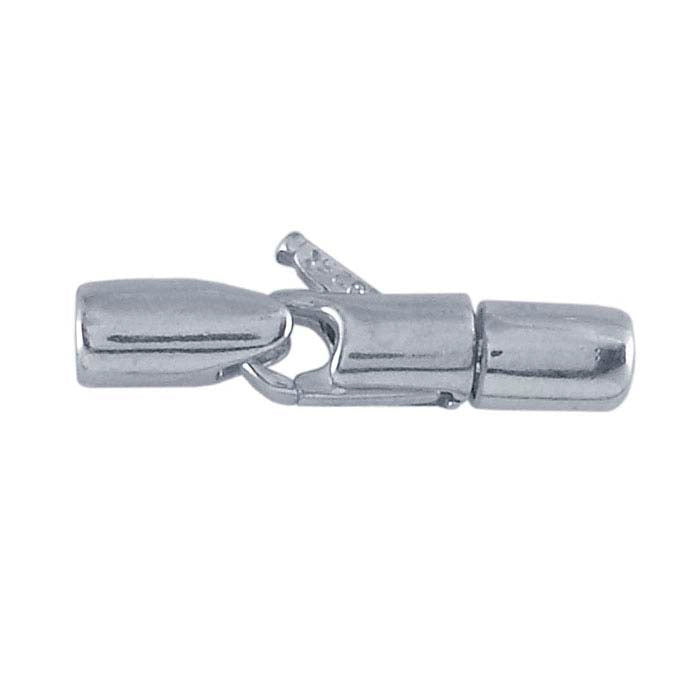 Fermoir mousqueton pivotant à tube de 18 x 3,8 mm en argent sterling