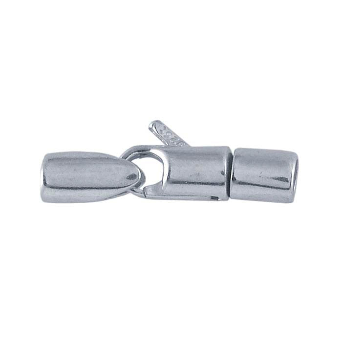 Fermoir mousqueton pivotant en tube de 20,5 x 4,5 mm en argent sterling