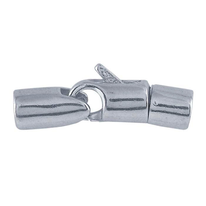 Fermoir mousqueton pivotant tube 23 x 7,5 mm en argent sterling