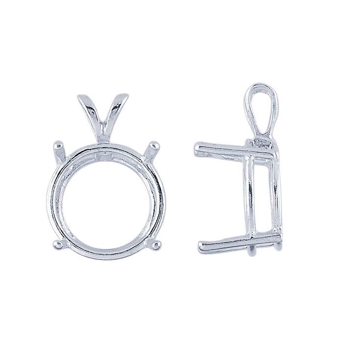 Sterling Silver 14mm Round ReadySet™ Basket Pendant Mounting