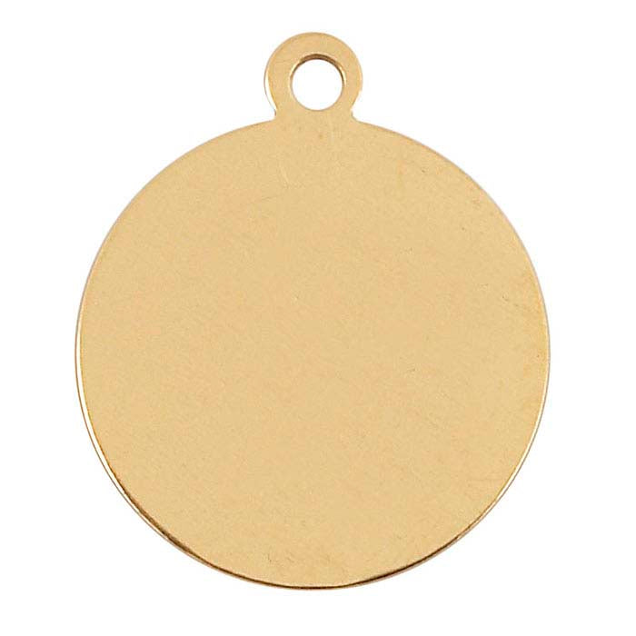 14/20 Yellow Gold-Filled Round Disc Charm