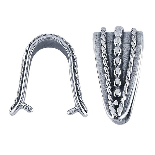 Sterling Silver Beaded Pinch Bail