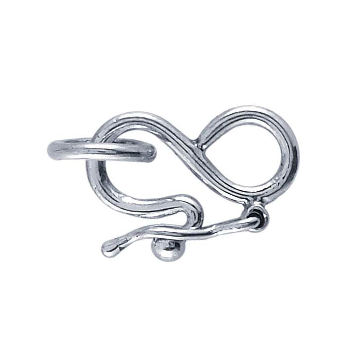 Sterling Silver 13,44 x 7,4 mm krok- och ögla-lås med säkerhetslås
