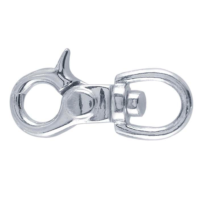 Sterling Silver 23 x 11.2mm Round Swivel Hook Clasp with Large Ring