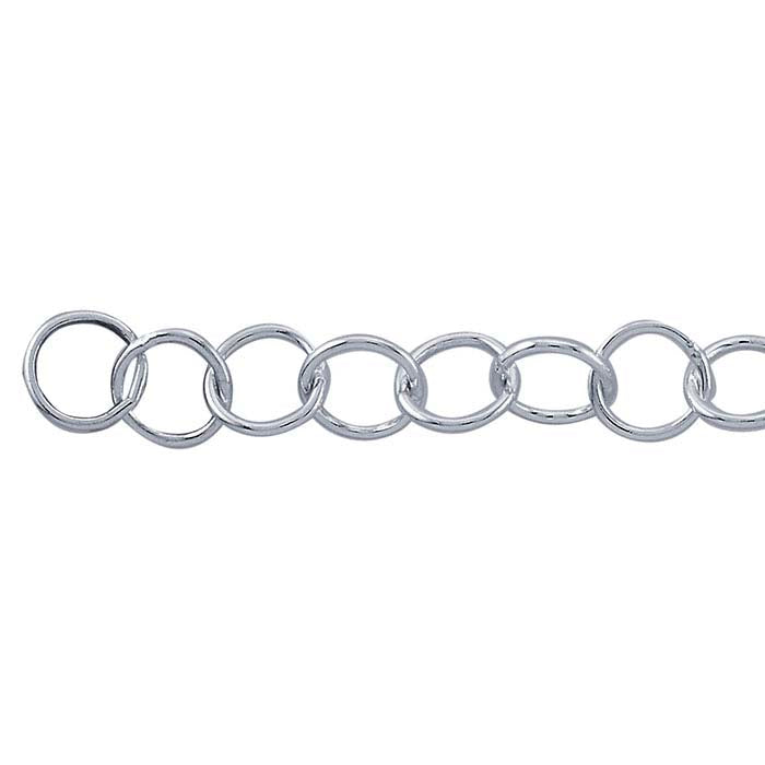 Sterling Silver 4.8mm Round Cable Chain, 3.05 m. Spool