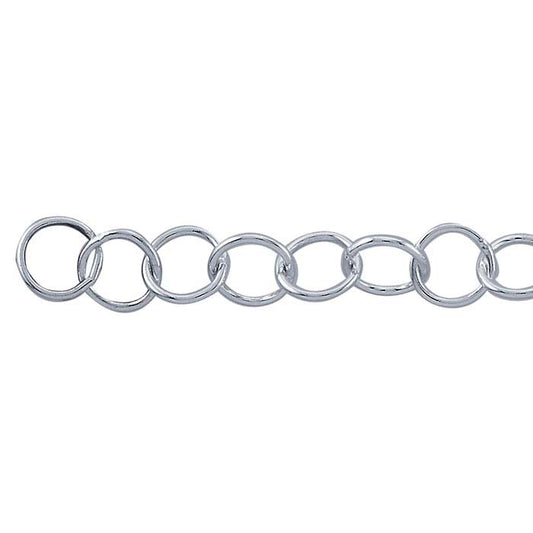 Sterling Silver 4.8mm Round Cable Chain, 3.05 m. Spool