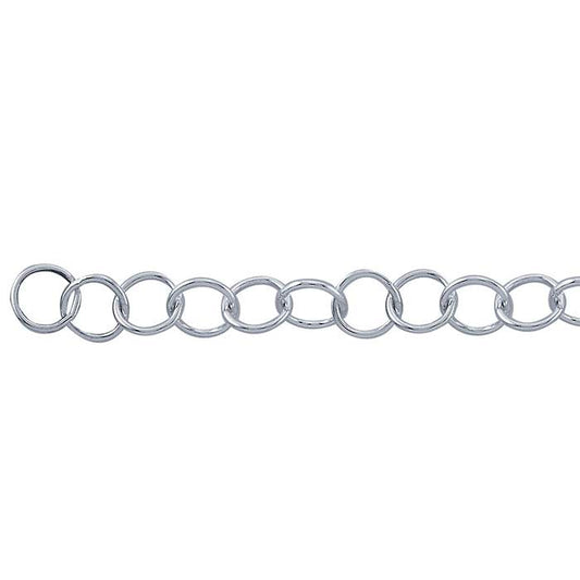 Sterling Silver 4.8mm Round Cable Chain, By the Foot