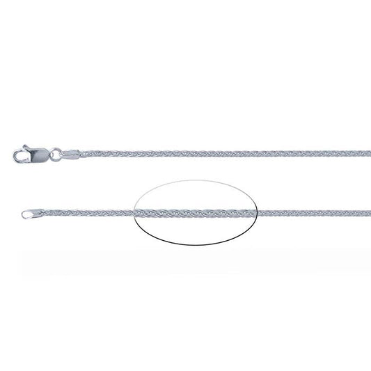 Sterling Silver 2mm Round Wheat Chain