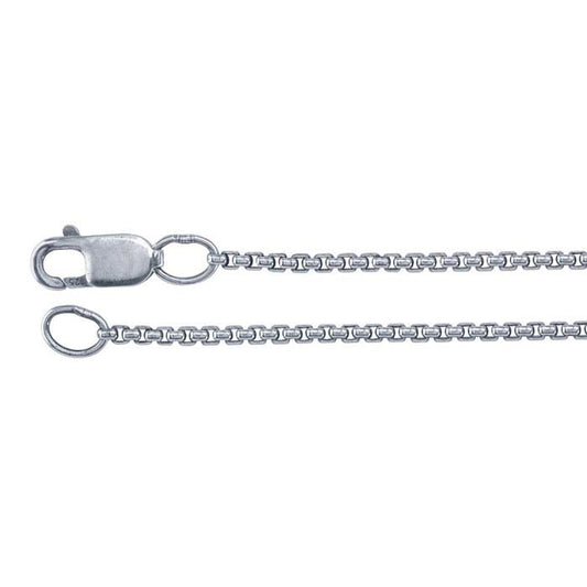 Sterling Silver Oxidized 1.25mm Rounded Box Chain