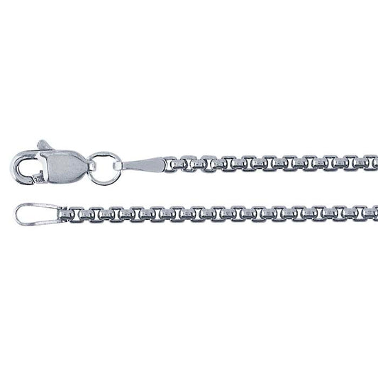 Sterling Silver Oxidized 1.7mm Rounded Box Chain